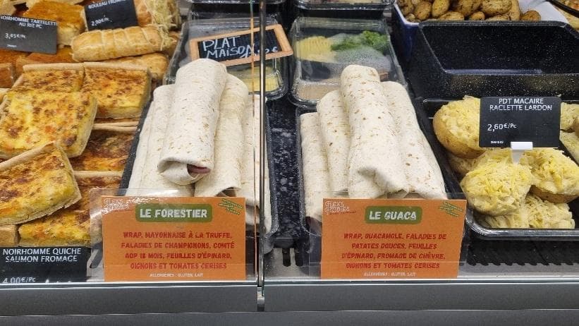 Comptoir traiteur wraps FlexyFoodies au CaroloStore